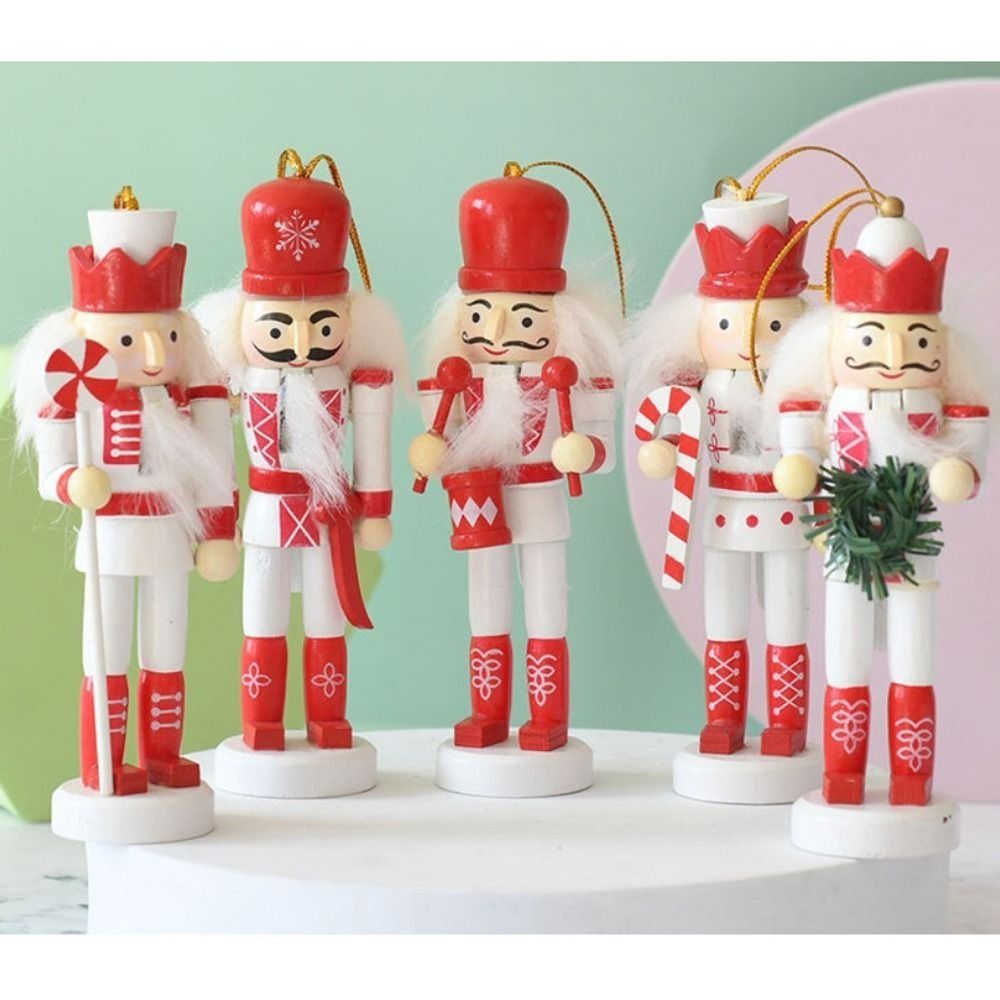 Nutcracker Figurine - 5PCS Feliz Navidad, Cascanueces Navideño Hecho
