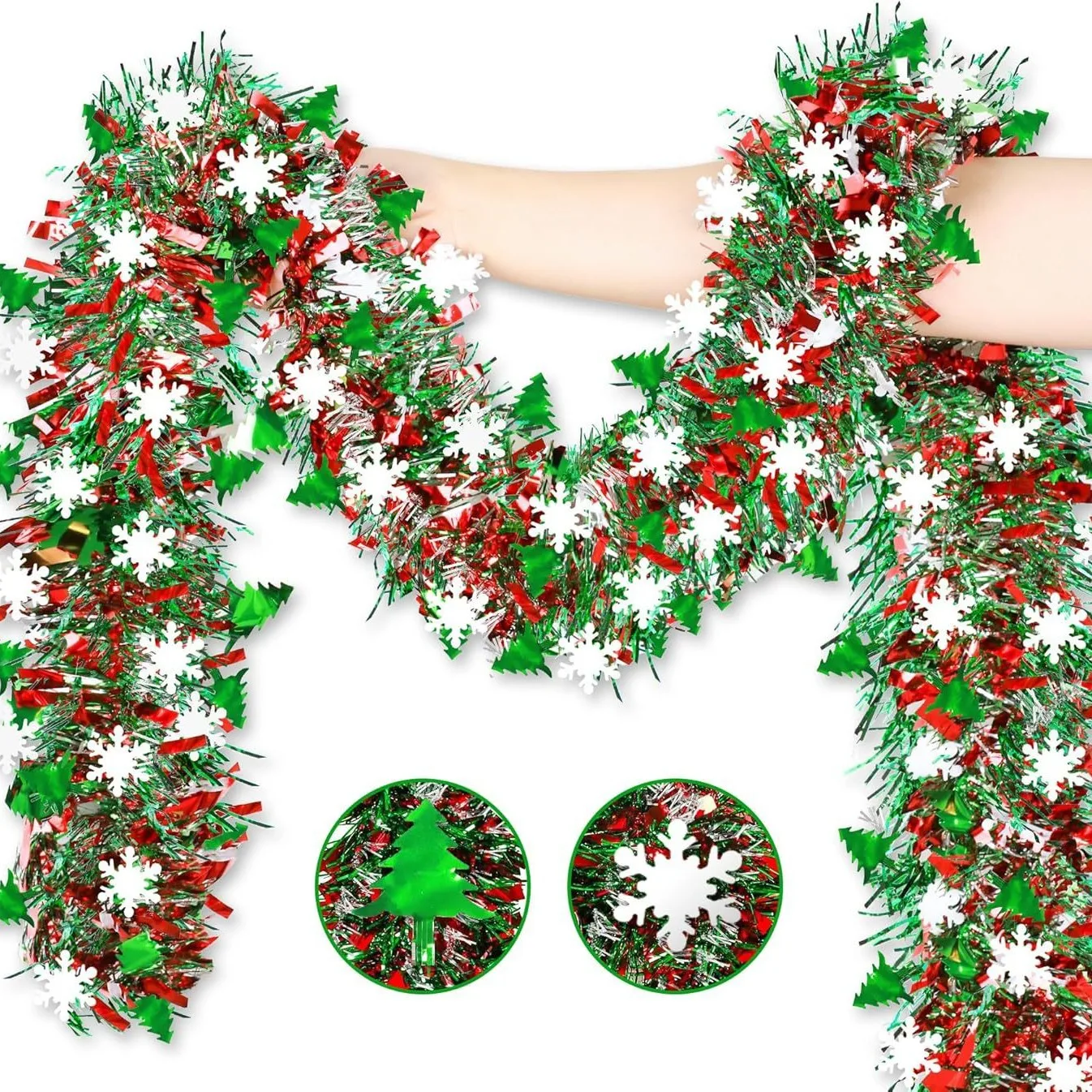 Guirnalda de oropel de copo de - Tinsel Garland Decoration reseña y precio
