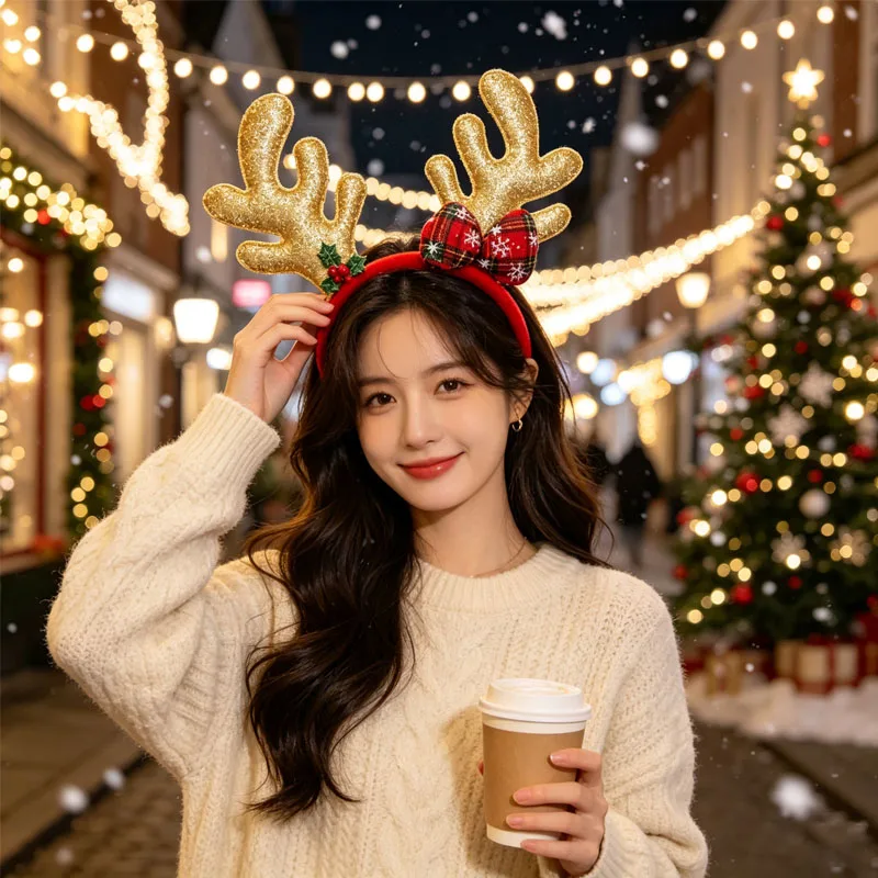 1-5PCS Diadema de Piel de Reno - Reindeer Antlers Headband reseña y precio