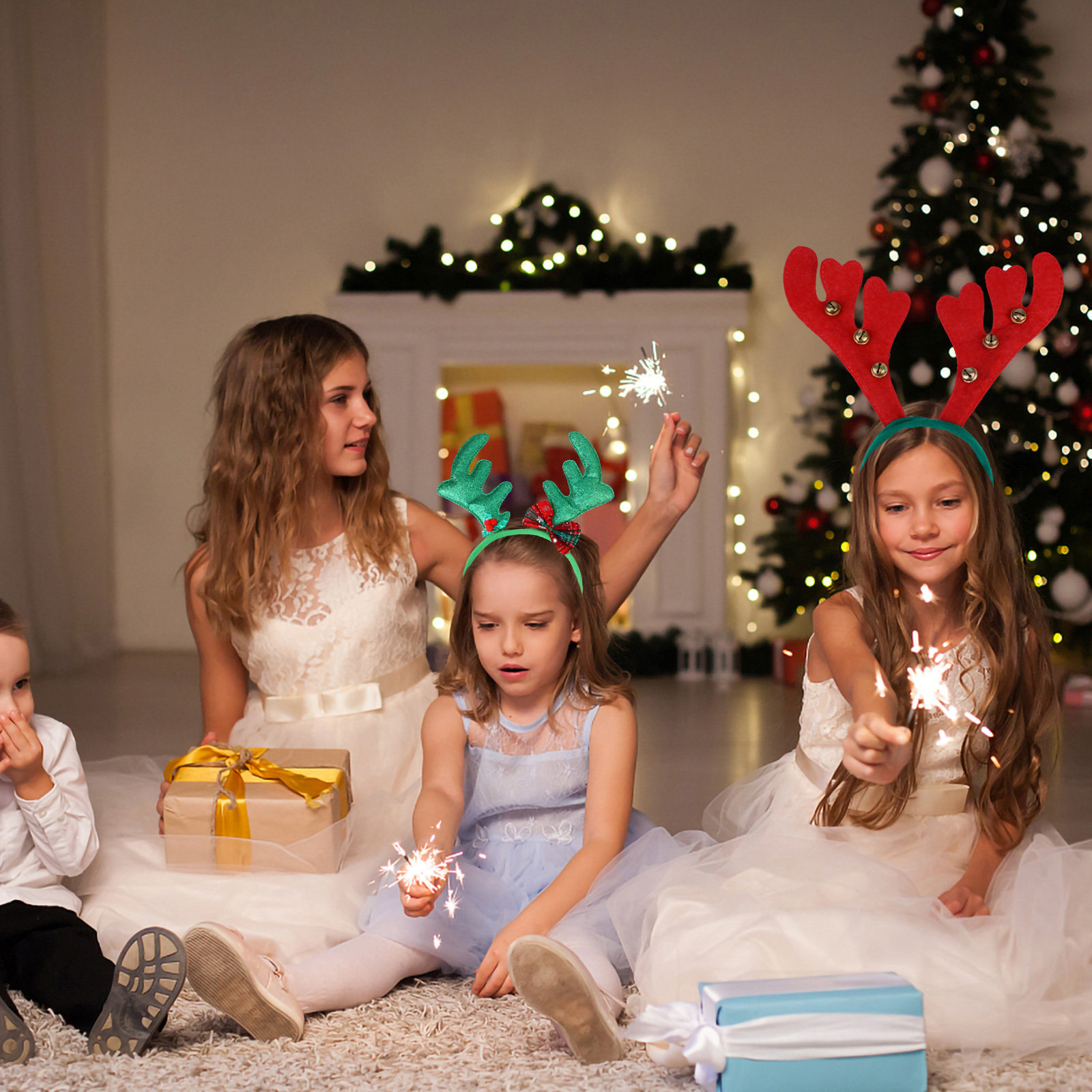 8 piezas de diadema con cuerno - Reindeer Antlers Headband reseña y precio