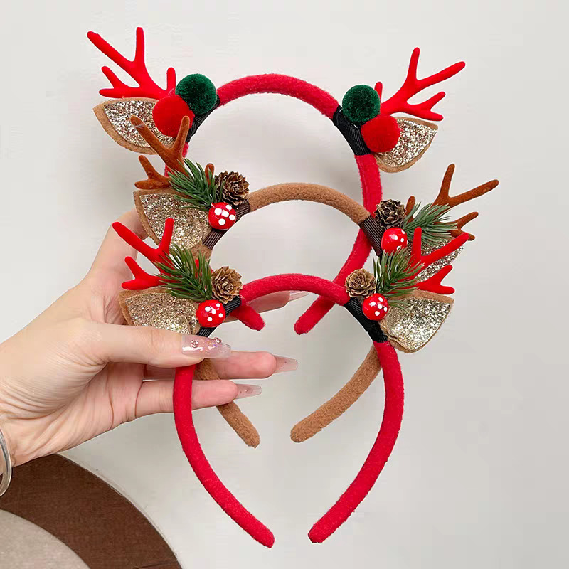 Diadema Navideña de Felpa con  - Reindeer Antlers Headband reseña y precio