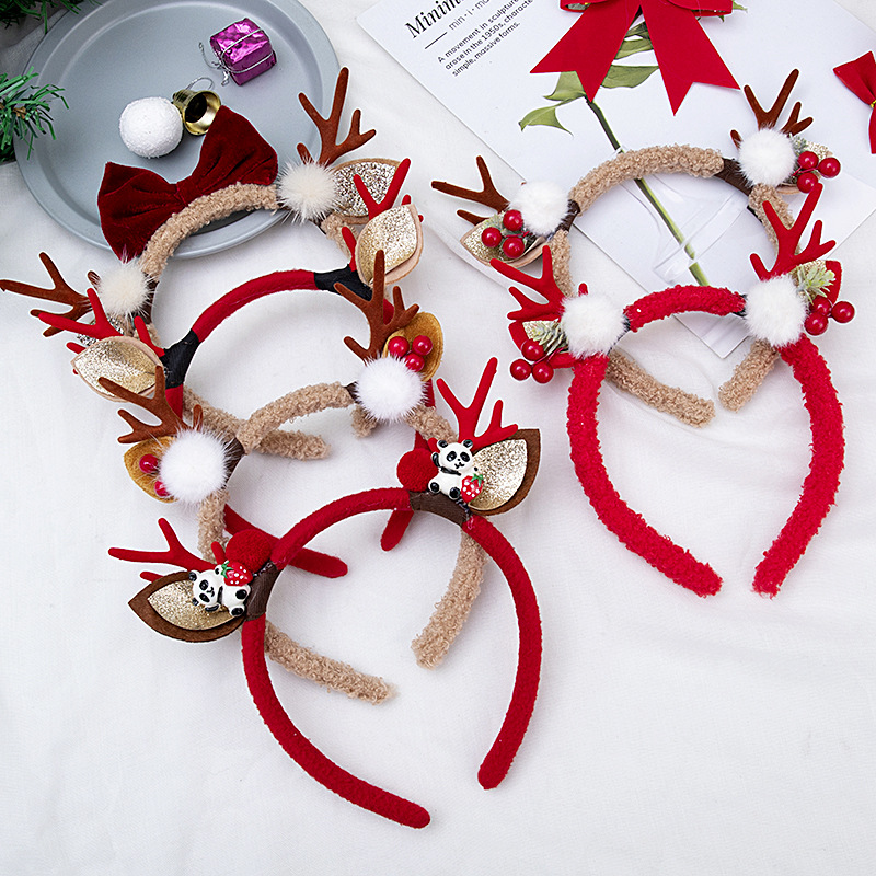 Diadema Navideña de Felpa con  - Reindeer Antlers Headband reseña y precio