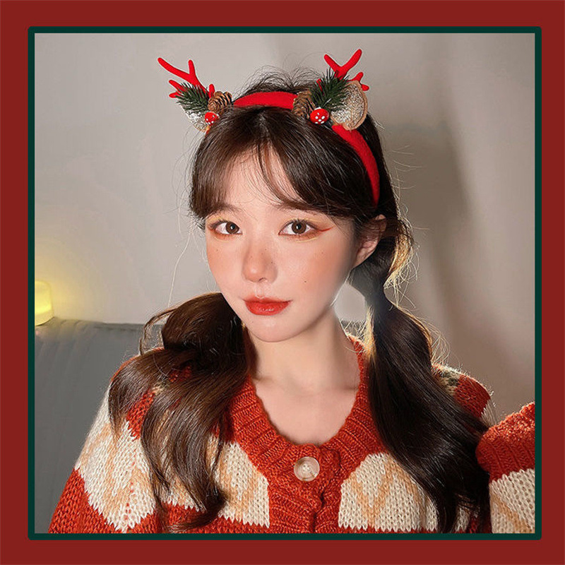 Diadema Navideña de Felpa con  - Reindeer Antlers Headband reseña y precio