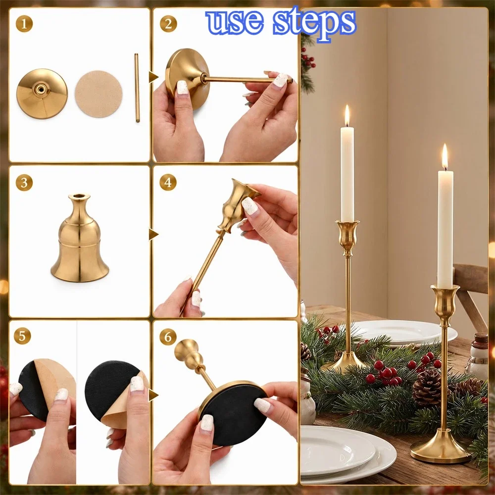 6 juegos de portavelas de meta - Holiday Candle Set reseña y precio