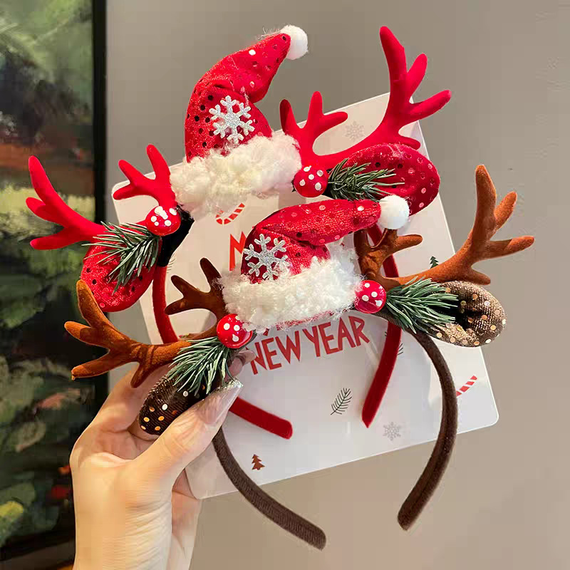 Diadema navideña con adorables - Reindeer Antlers Headband reseña y precio