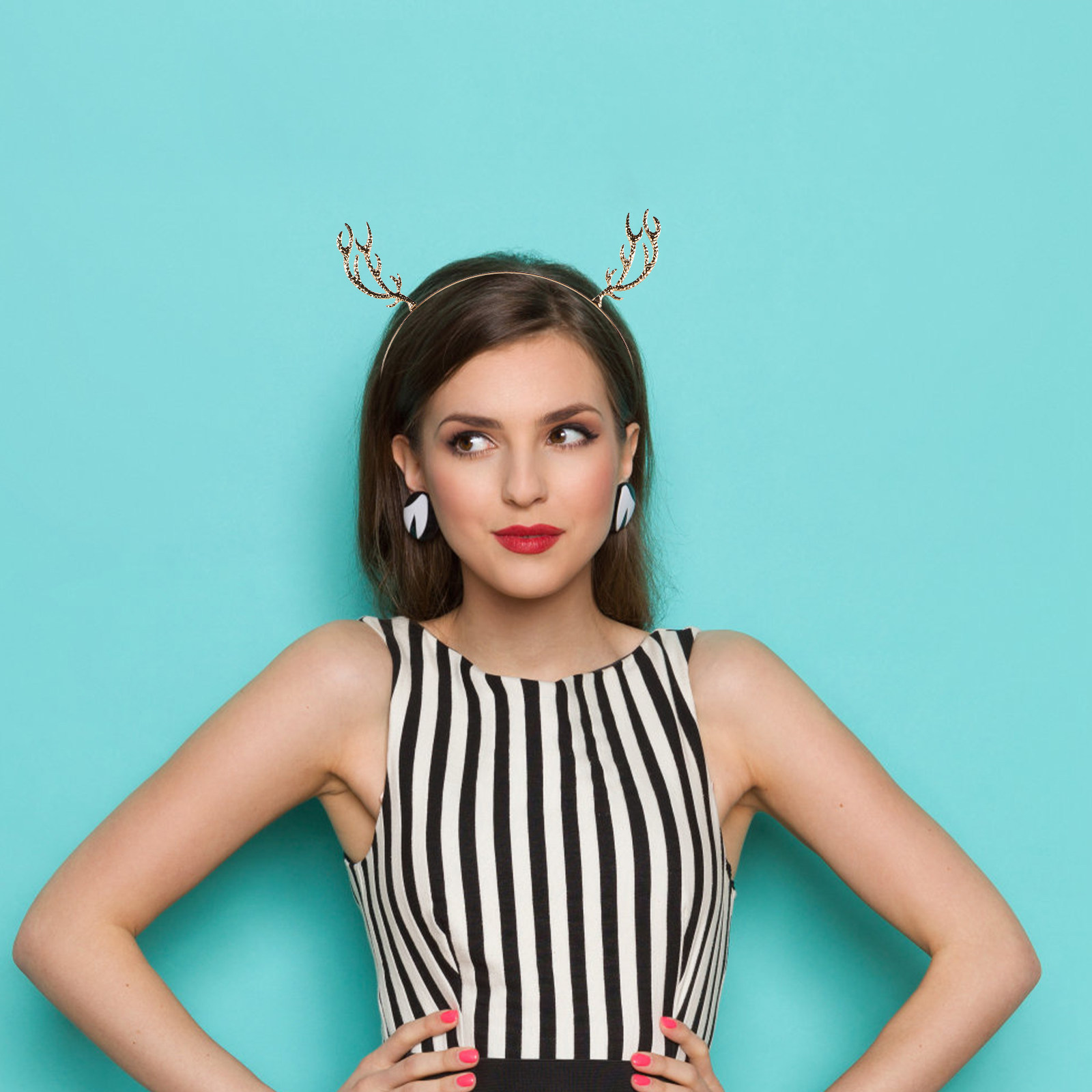 Diadema de disfraz navideño co - Reindeer Antlers Headband reseña y precio